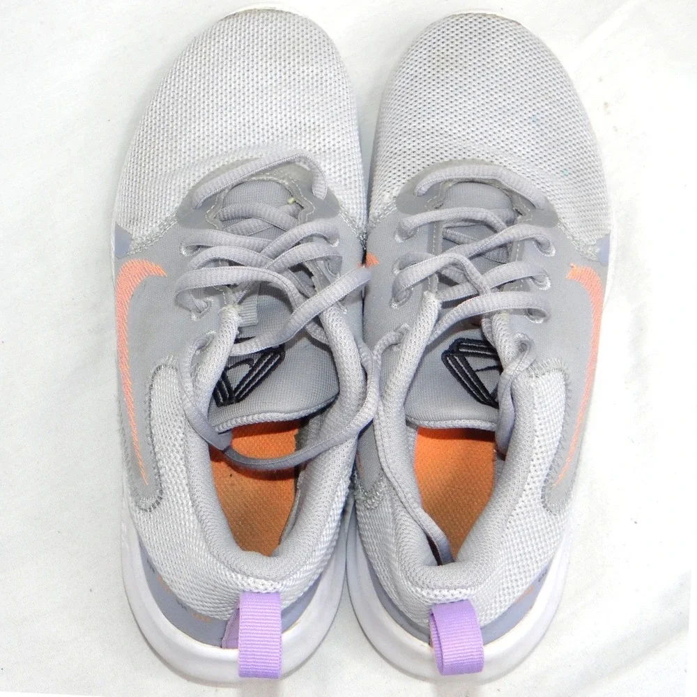 Nike Flex‎ Running Shoes Women's Gray Peach Swoosh Lightweight Size 6.5